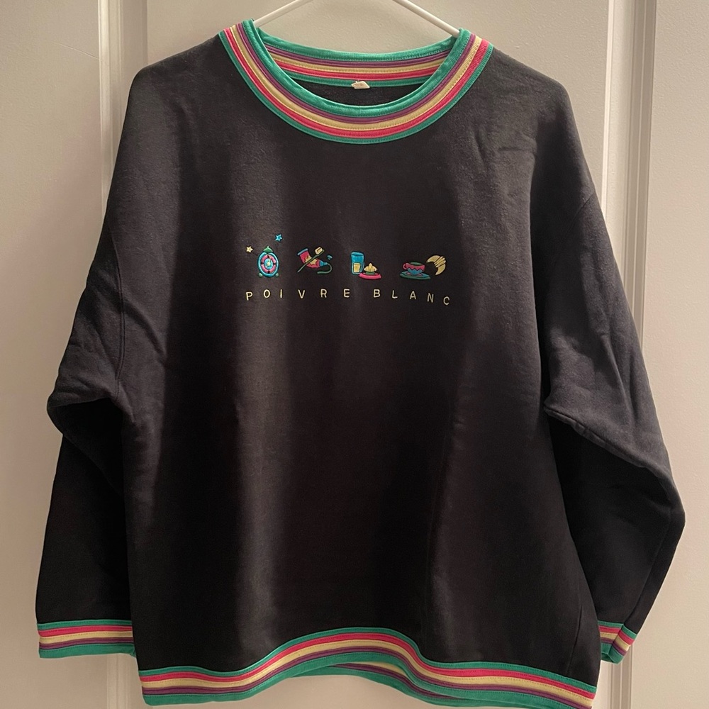 Poivre Blanc French stylish black sweater.